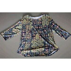 Westbound Floral Top Shirt 3/4 Quarter Sleeve Sz Small Petite